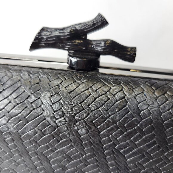 Elegant Evening Black Clutch Purse Cocktail Purse Wedding Evening Purse- NEW - Picture 2 of 11